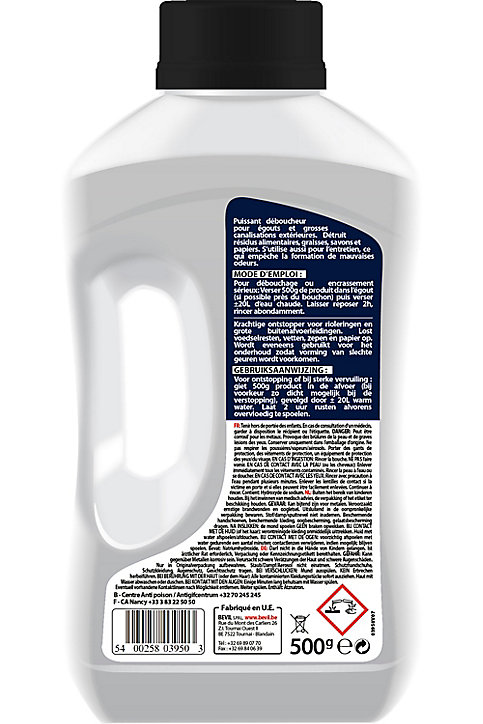 Déboucheur égouts surpuissant Fulgurant 500g