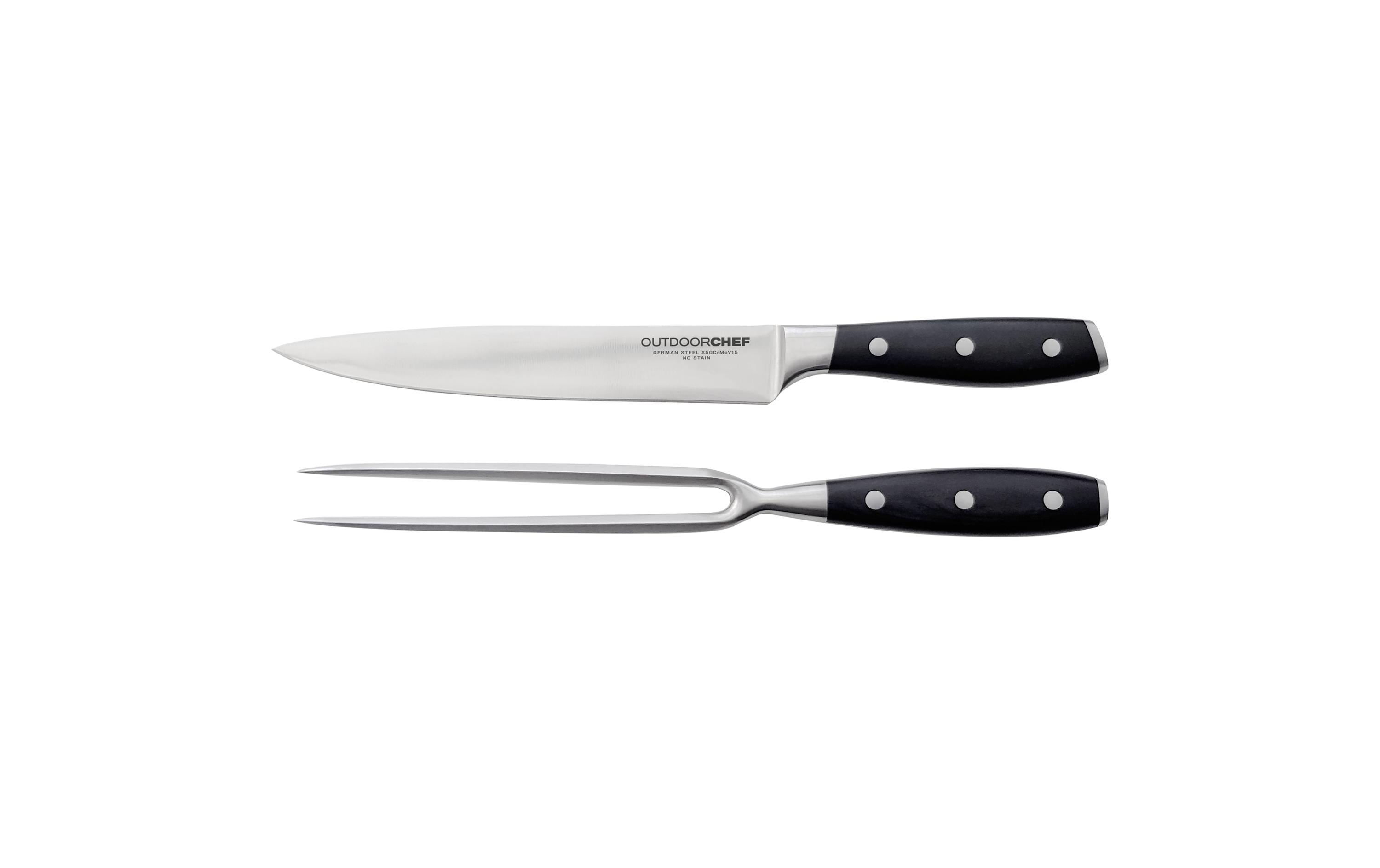 Tranchier-Set Premium 2-teilig, SchwarzTranchierbesteck aus Edelstahl und Pakka-Holz