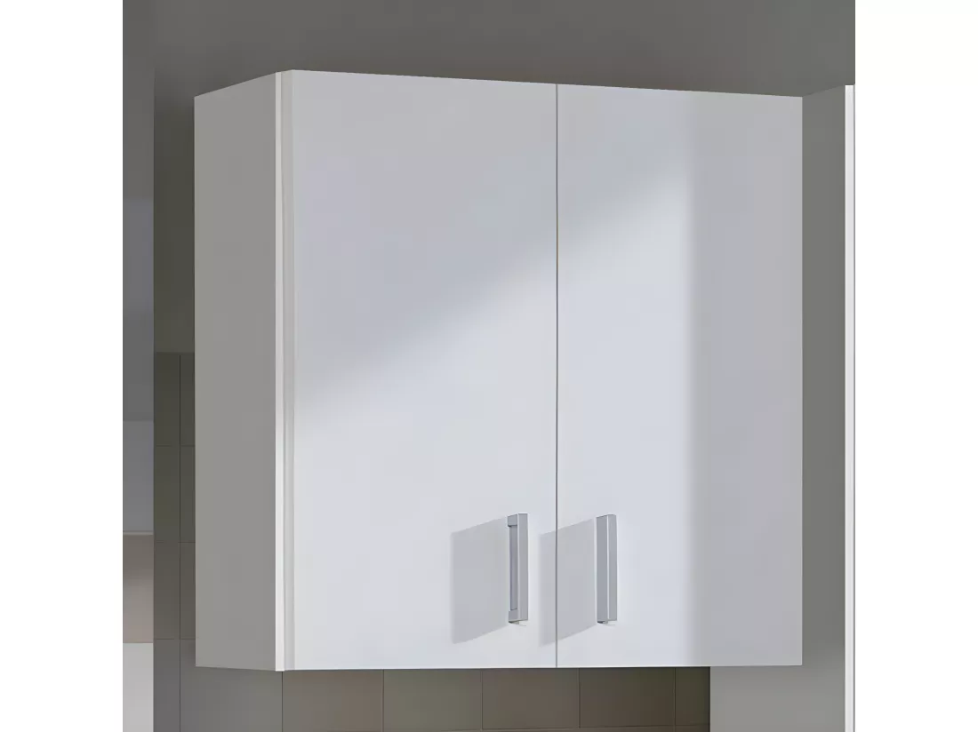 Armoire suspendu 2 portes - Blanc - MULA - L 59 x l 26.5 x H 60
