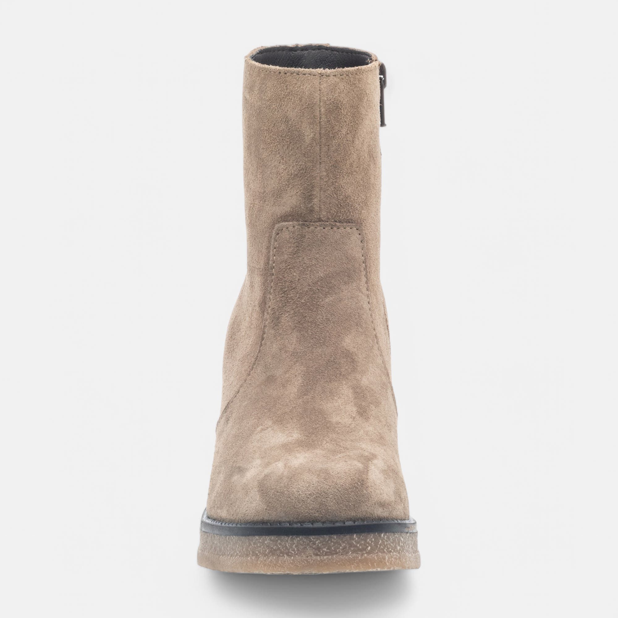 Boots à talon Femme en cuir taupe