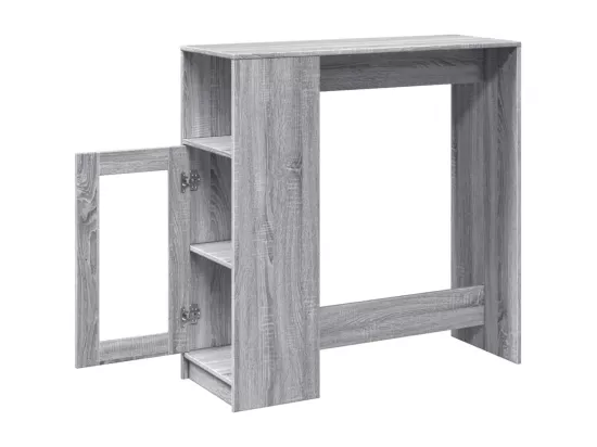 Table de bar avec étagères sonoma gris bois d'ingénierie