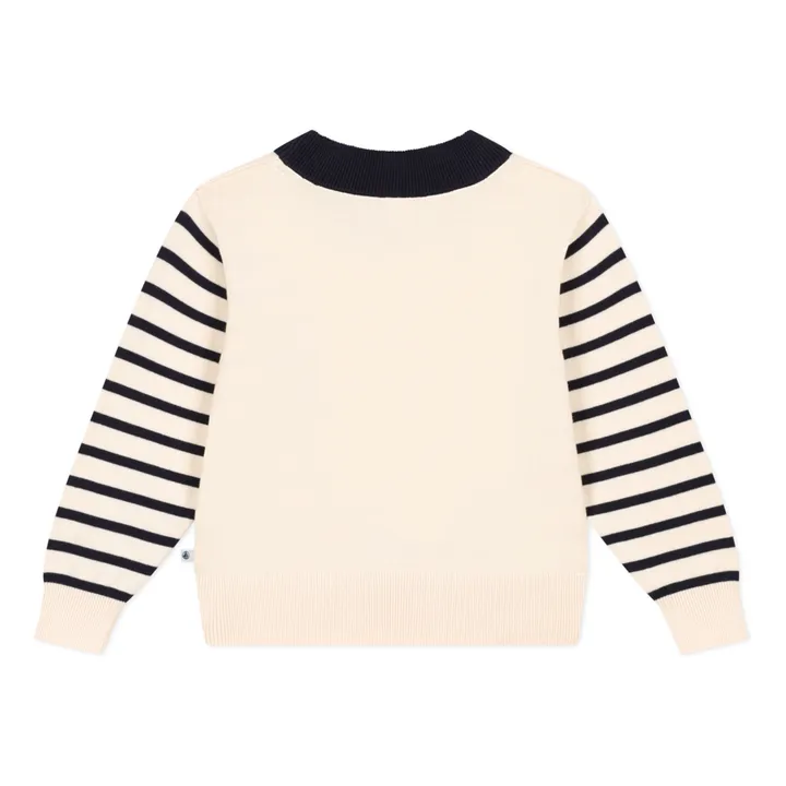 Petit Bateau Pull Marin à Rayures | Ecru