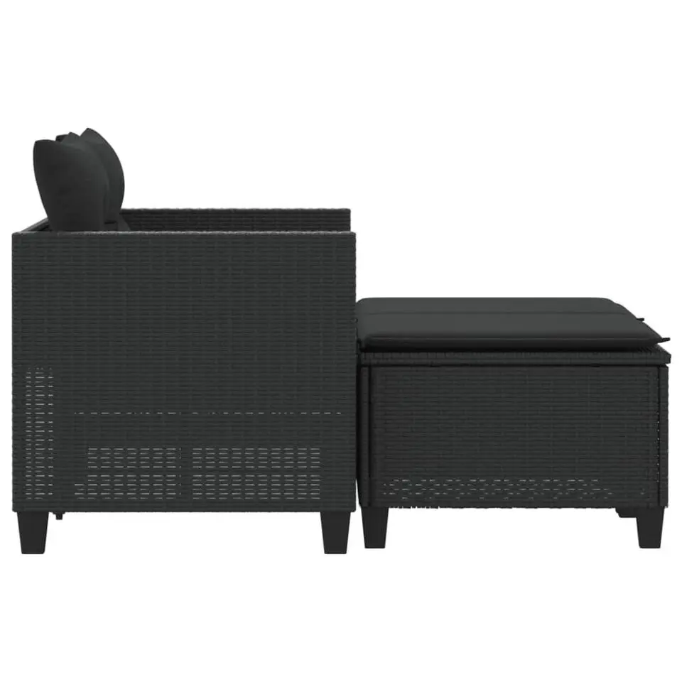 vidaXL - Tuinbank - Zwart - Poly rattan