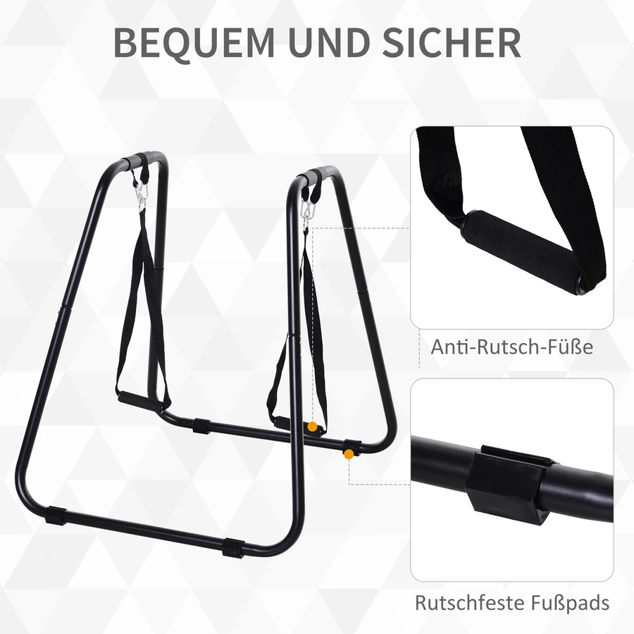 HOMCOM Dipstation mit Schlingentrainer schwarz