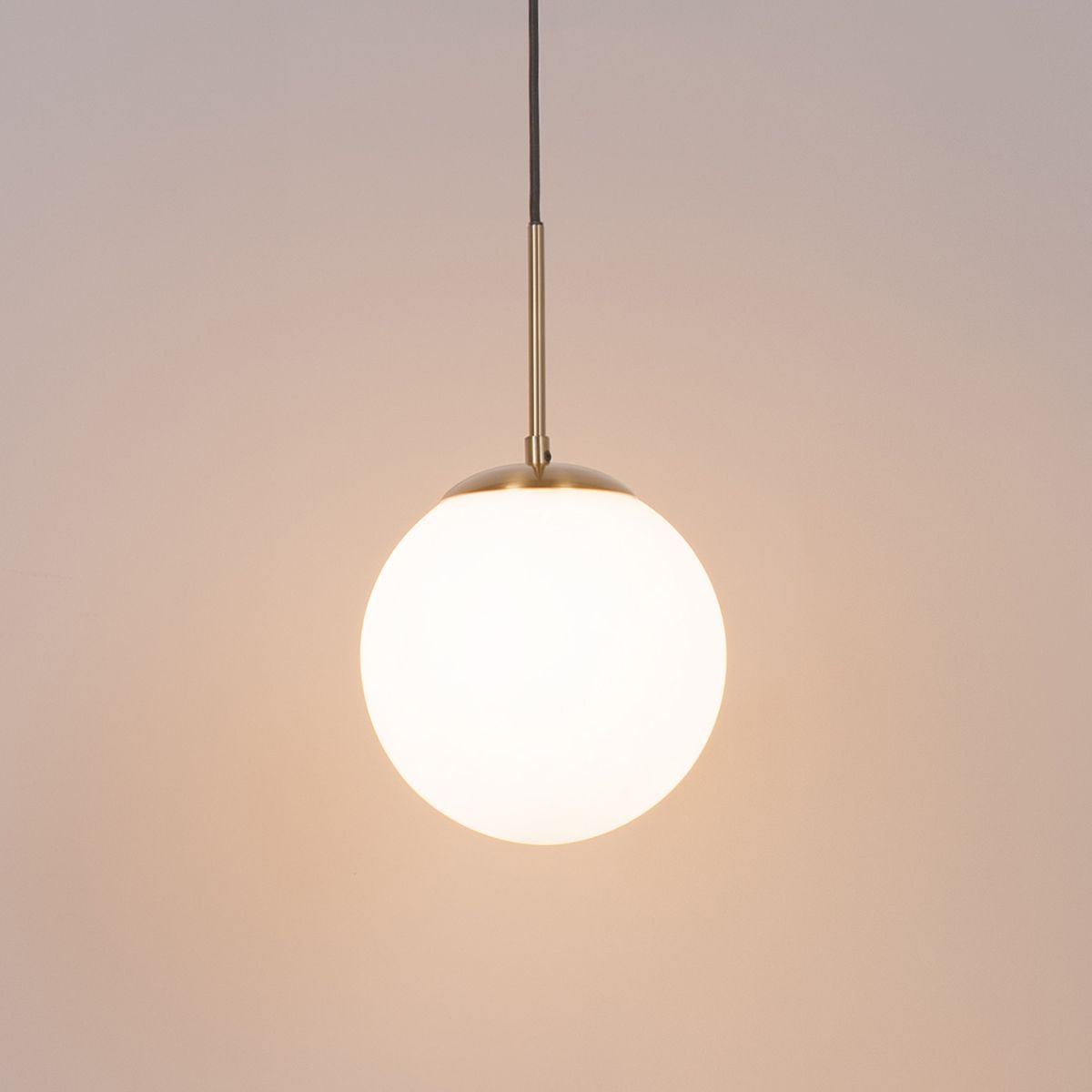Art Deco hanglamp goud met opaal glas incl. rail adapter zwart 1-fase - Iconic Flore