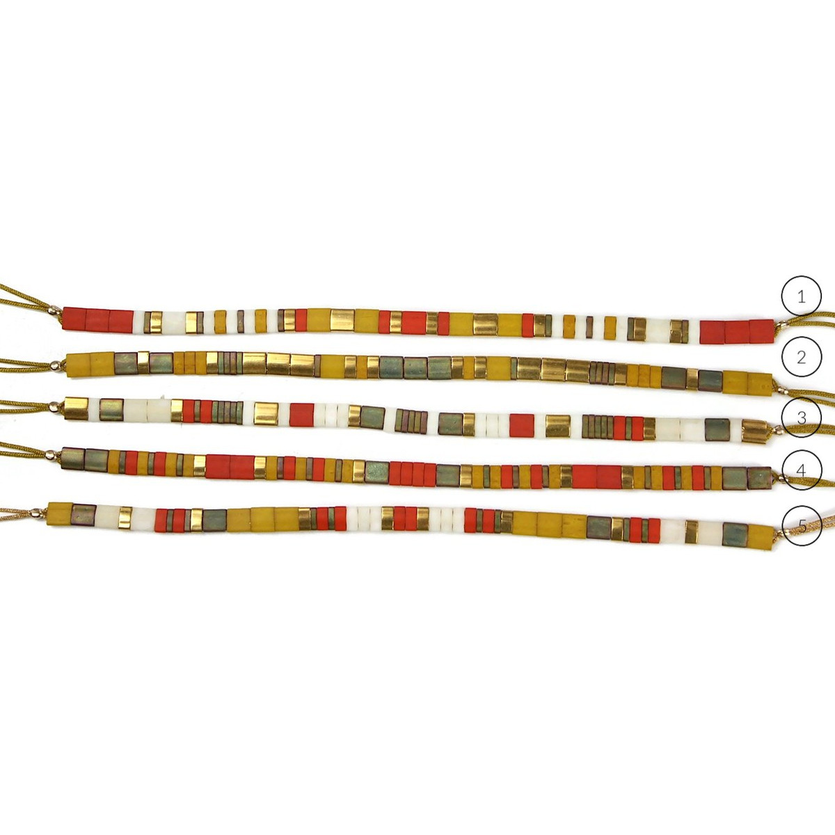 Bracelet Claire BERTEAU Sunrise Perles plates en verre 2