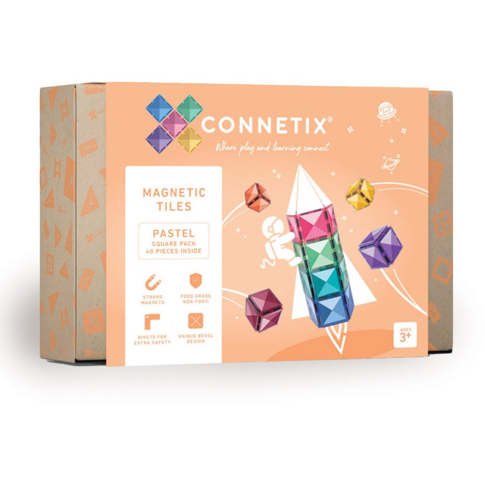 Køb Connetix Pastel Square Pak 40 Styks