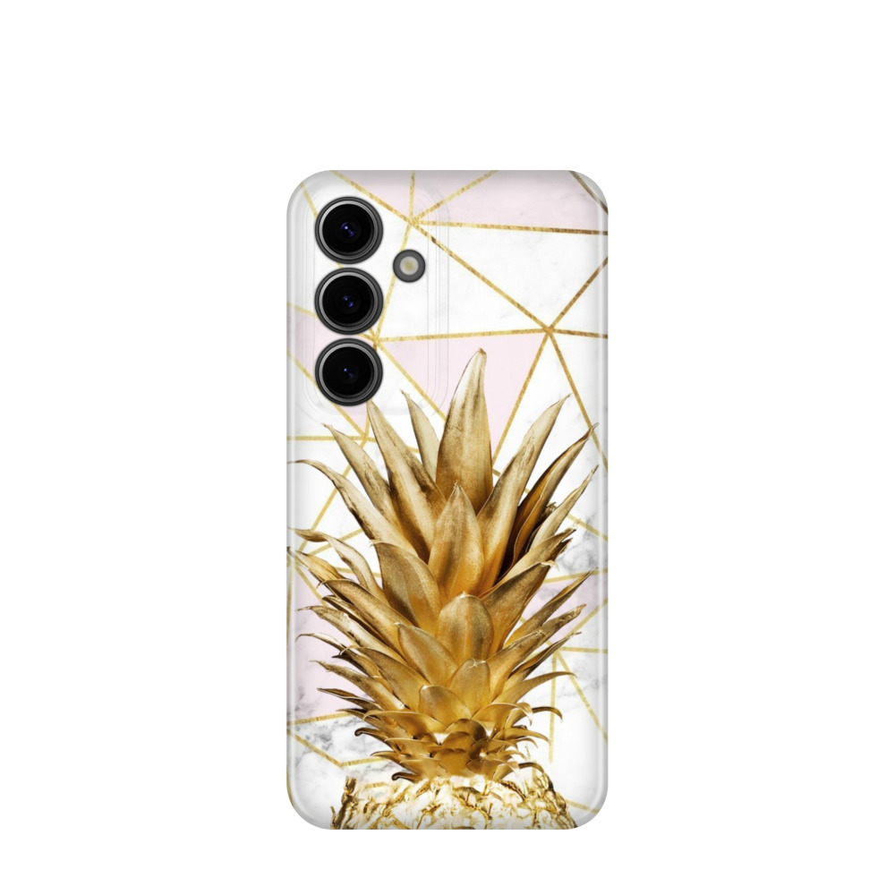 Samsung Galaxy S24 Kunststoff Hülle Ananas - Gold