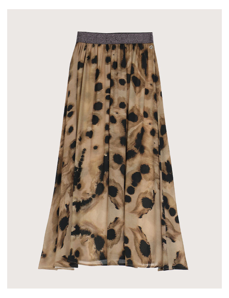 PLEASE JUPE LONGUE BANDEAU ELASTIQUE BEIGE