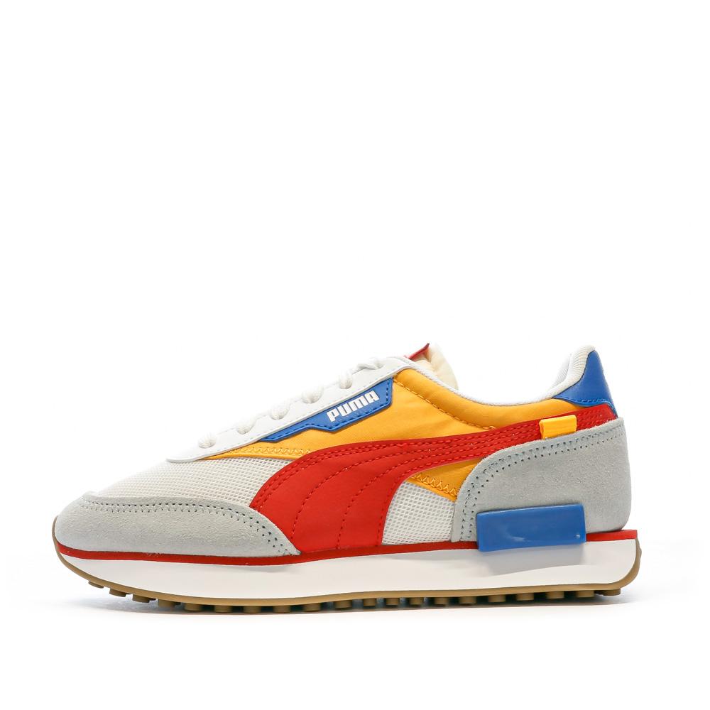 Puma Baskets Blanches/Grises/Rouges Enfant Puma Future Rider