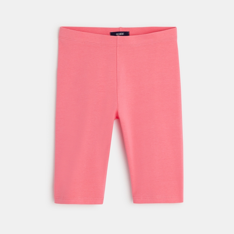 Legging court en jersey uni rose fille
