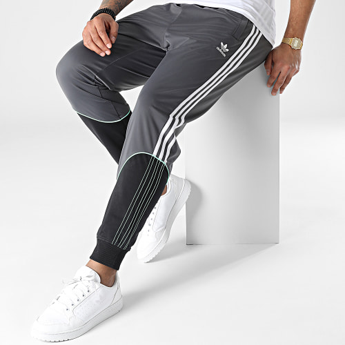 Pantalon Jogging A Bandes Tricot SST HI3006 Gris