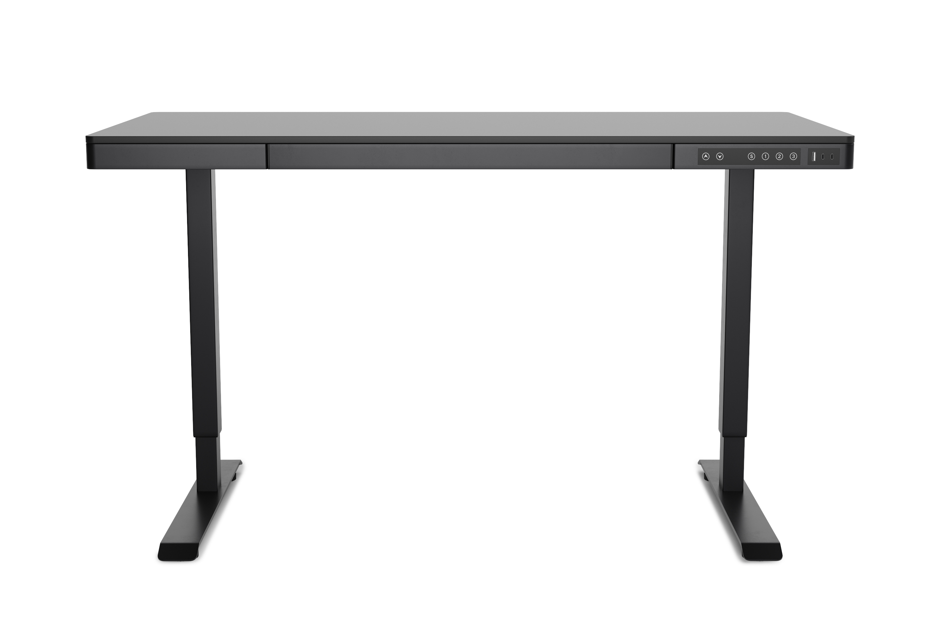 Stehpult elektrisch mit Schublade schwarz 120 x 60 cm