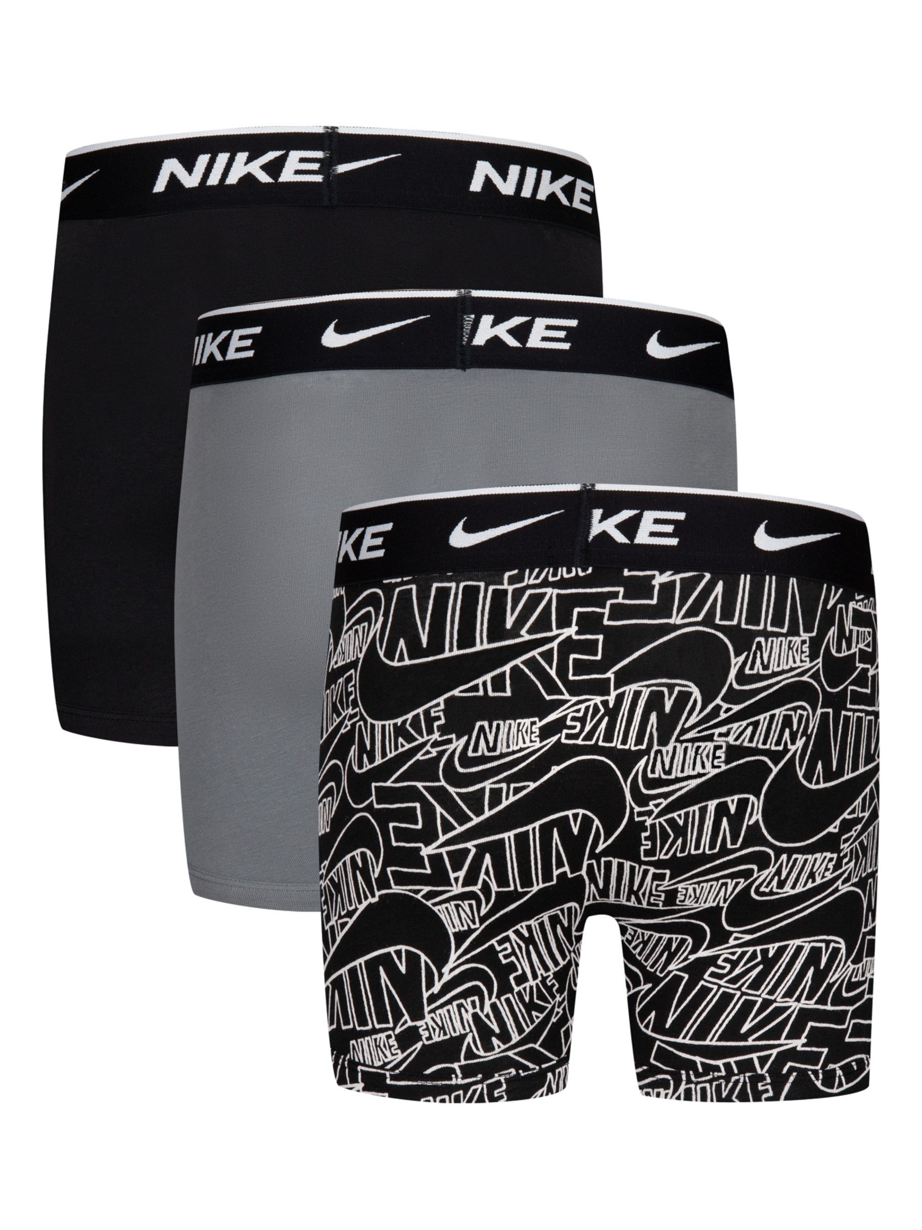 Zwart - Nike Print E Day Cotton Stretch Boxers 3 Pack