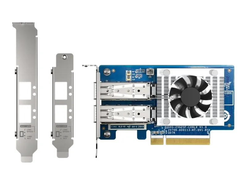 QNAP QXG-25G2SF-CX6 - Netværksadapter - PCIe 4.0 x8 lavprofil - 25 Gigabit SFP28 x 2 - for QNAP TS-H2490FU