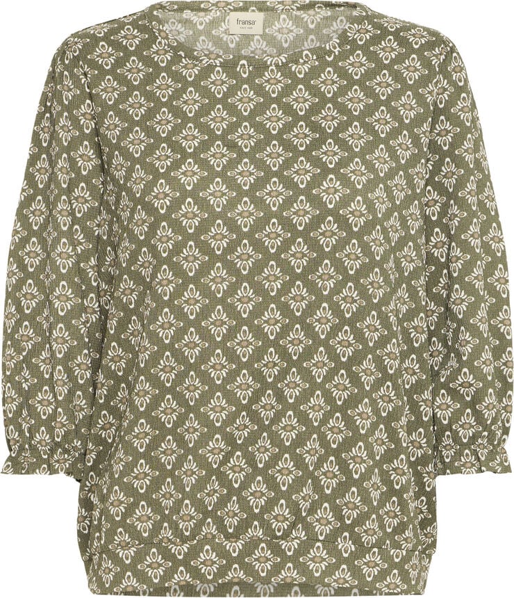 Fransa FRENORA TEE 1 Dusty olive mix