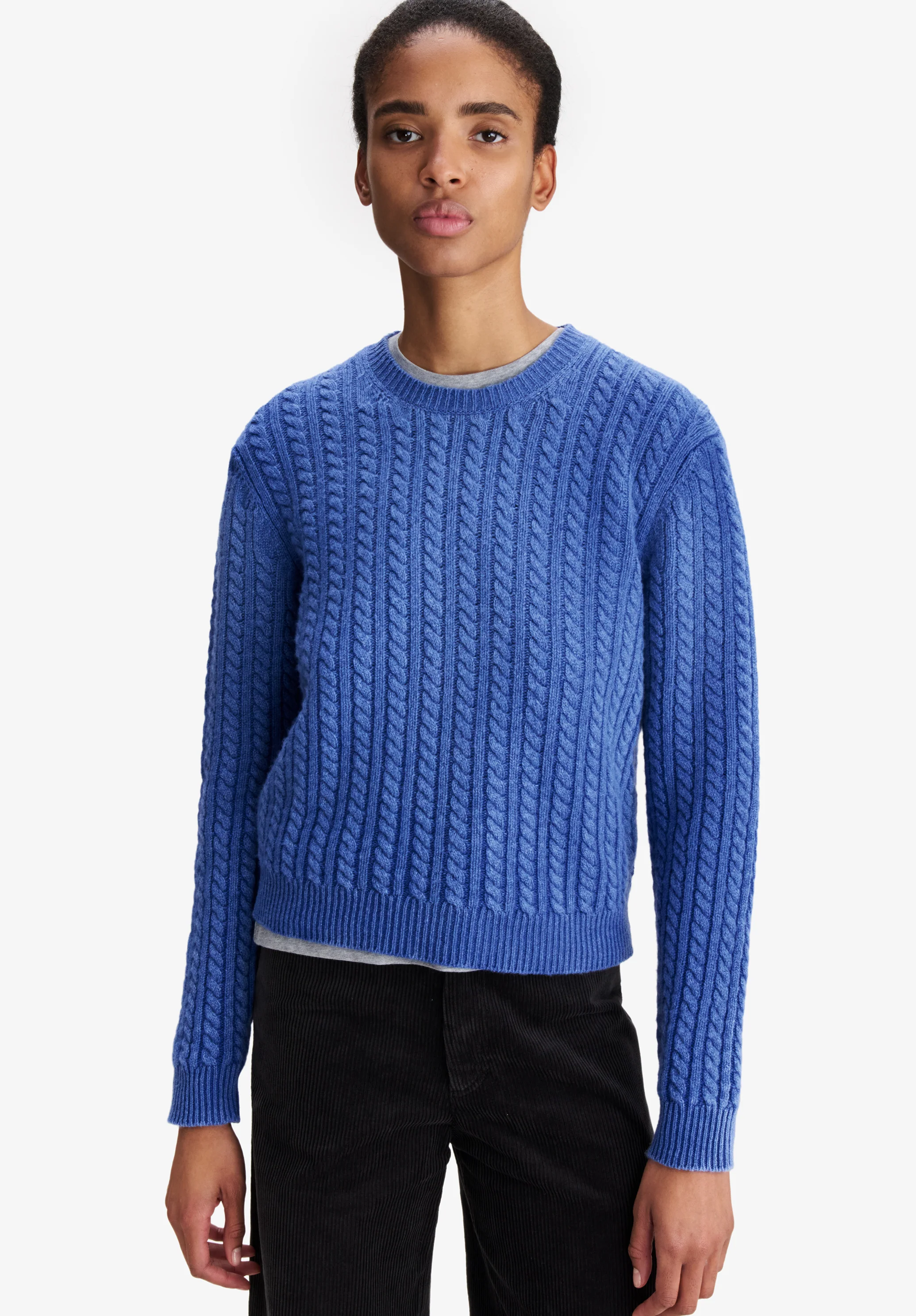 Pull torsadé bleu - Bleu