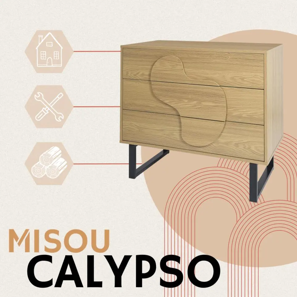 MISOU Opbergkast Calypso - Bruin