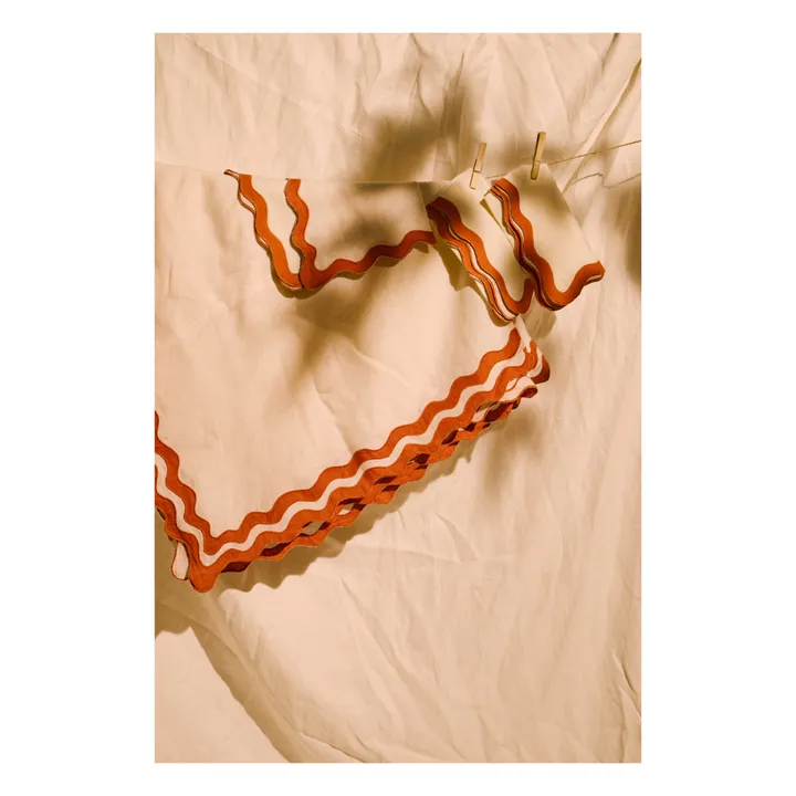 Tressé Nappe en lin | Terracotta