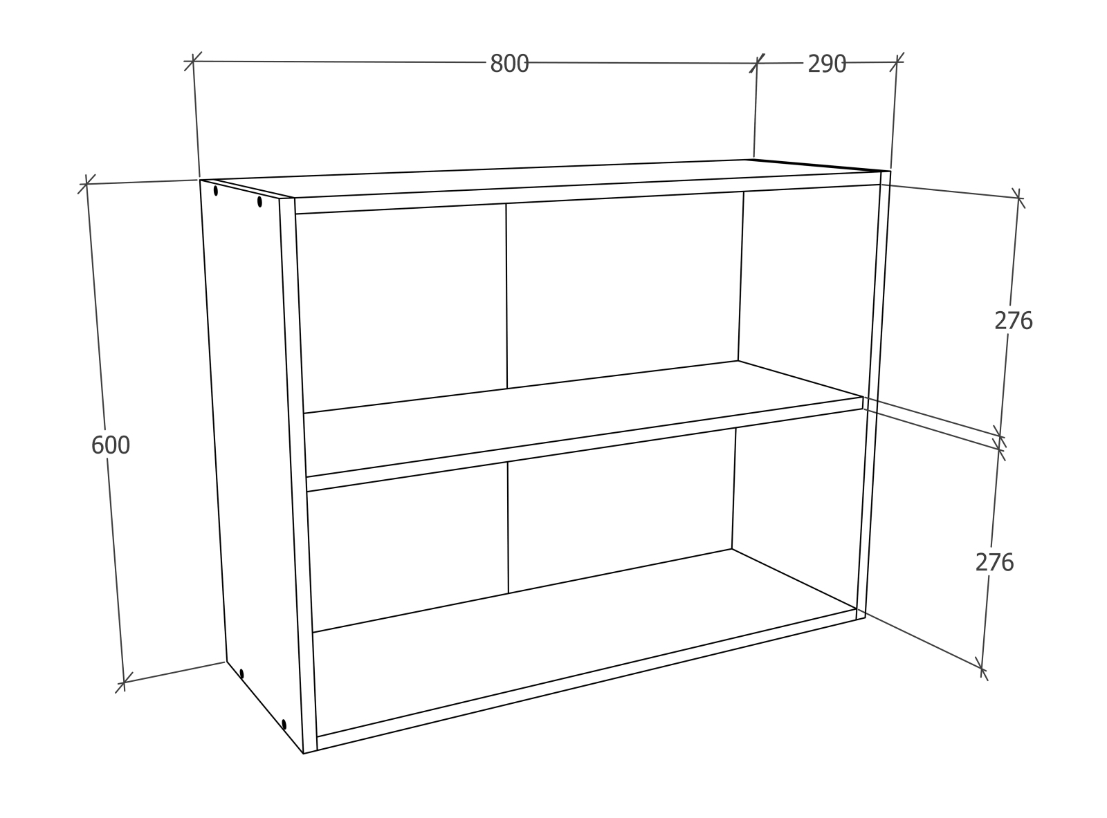 Glas-Hängeschrank ESILO - weiß - 80 cm