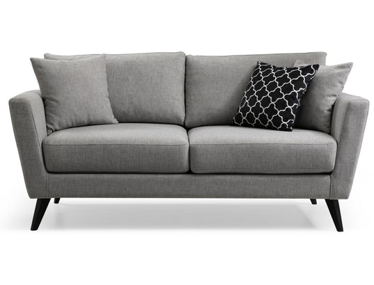 CONCEPT1 - Canapé tissu Mayorka 2 places gris 170 x 94 x h88