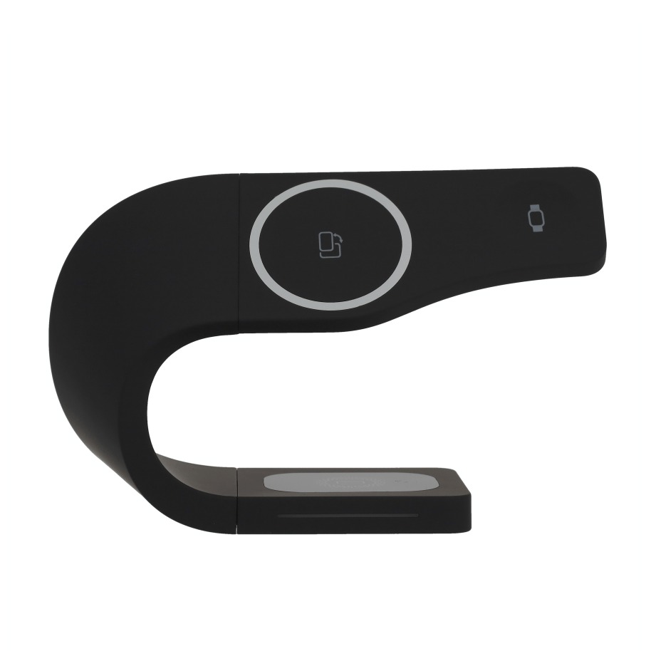 (15W) 4in1 Magnetischer Qi Wireless Charger für Apple Watch / Smartphone / AirPods Dockingstation mit LED Licht - Schwarz