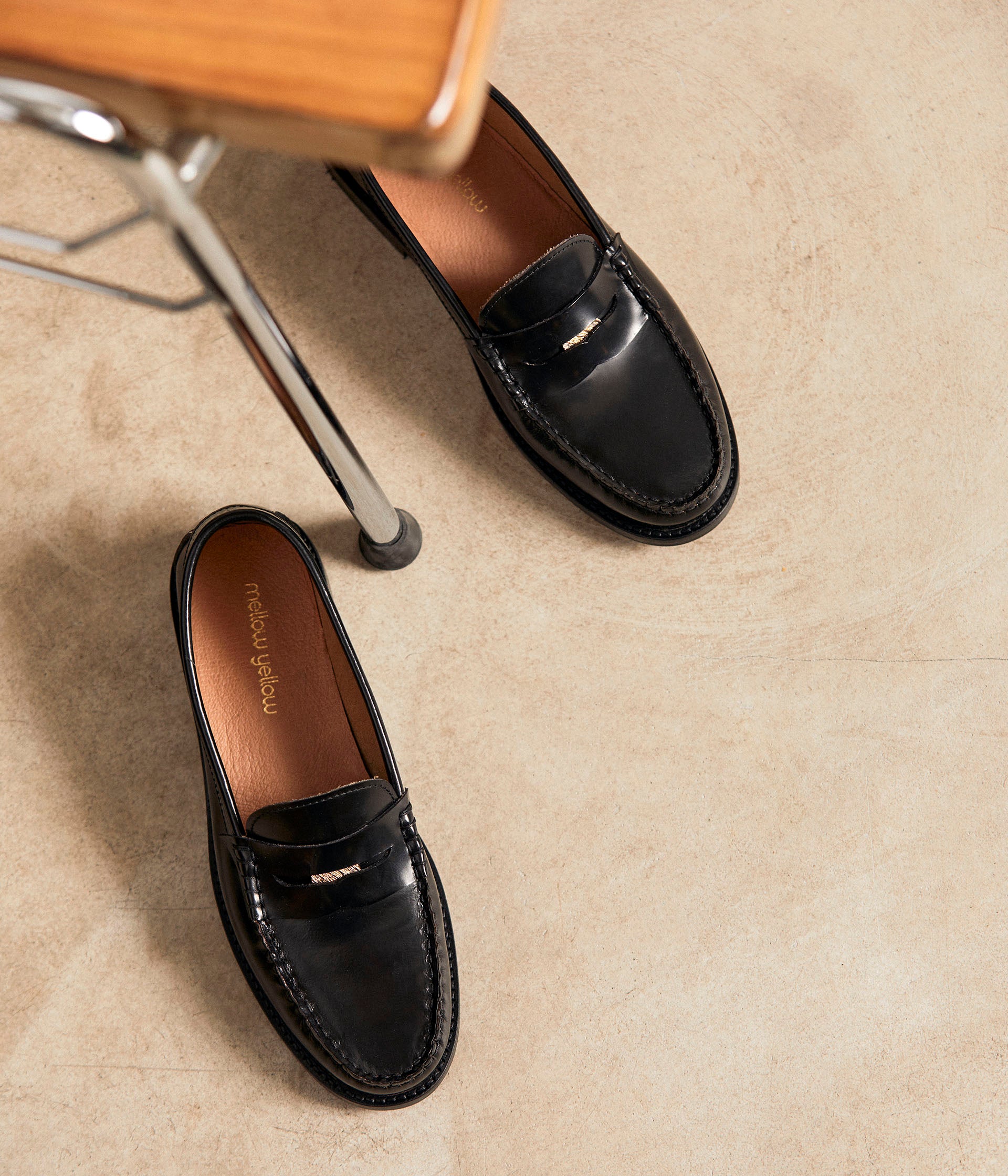 Mocassins cuir noir Vito