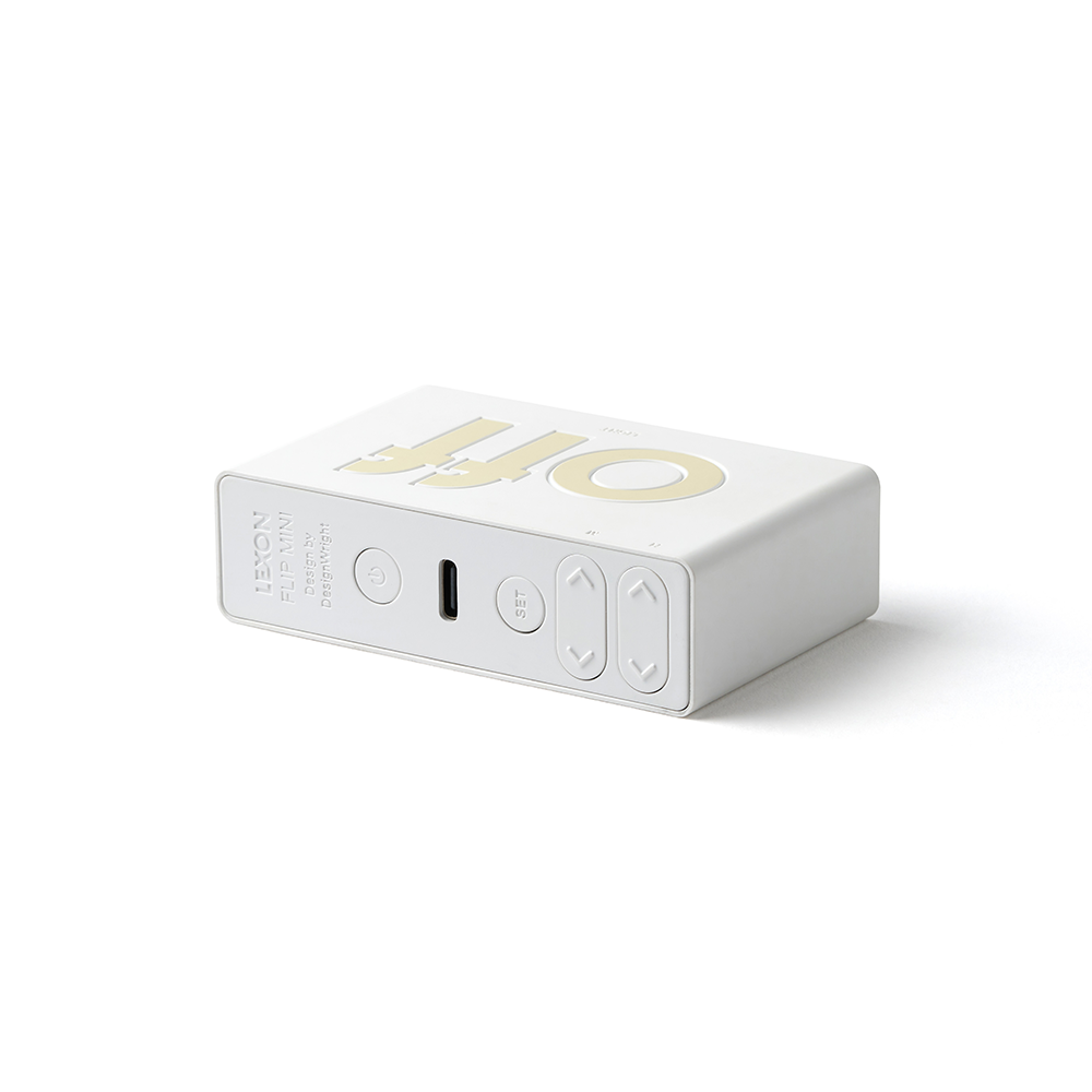 Flip Mini Digitaler Wecker Nachttisch Uhr mit LCD Display (LEX-LR158W9) - Weiss