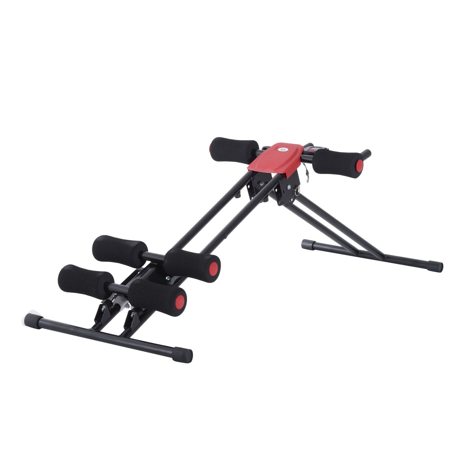 HOMCOM Bauchtrainer mit LED Display schwarz, rot 90 x 54 x 93 cm (LxBxH)