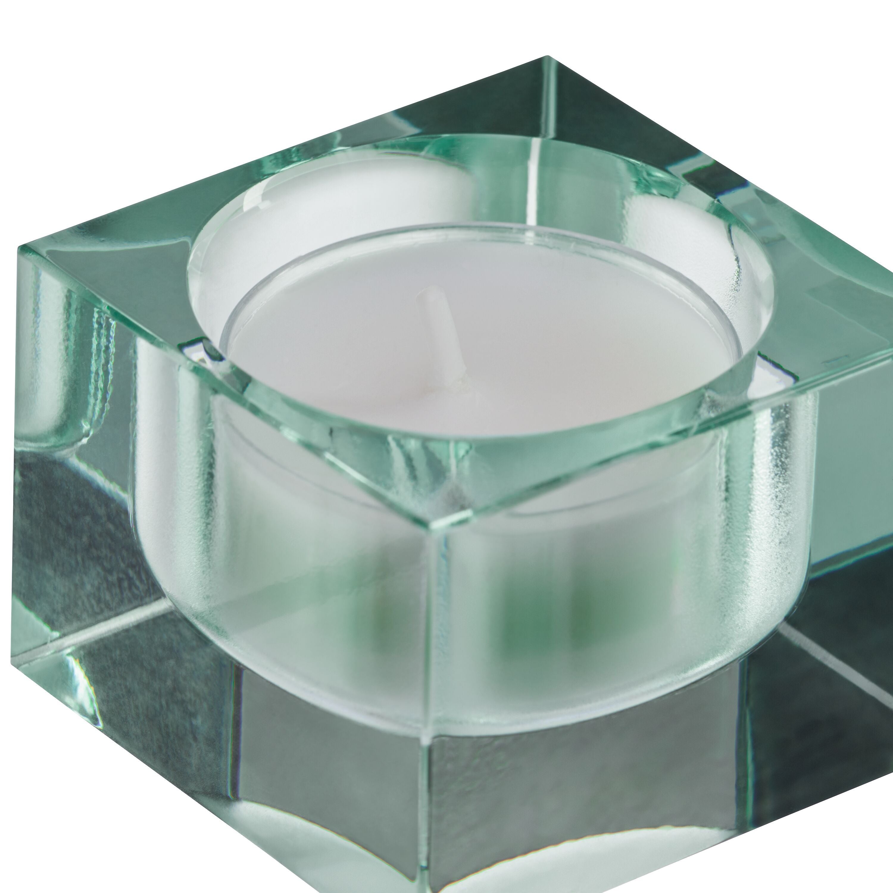 LAURA Teelichthalter - Mint / B: 5.0 cm x T: 5.0 cm x H: 3.2 cm