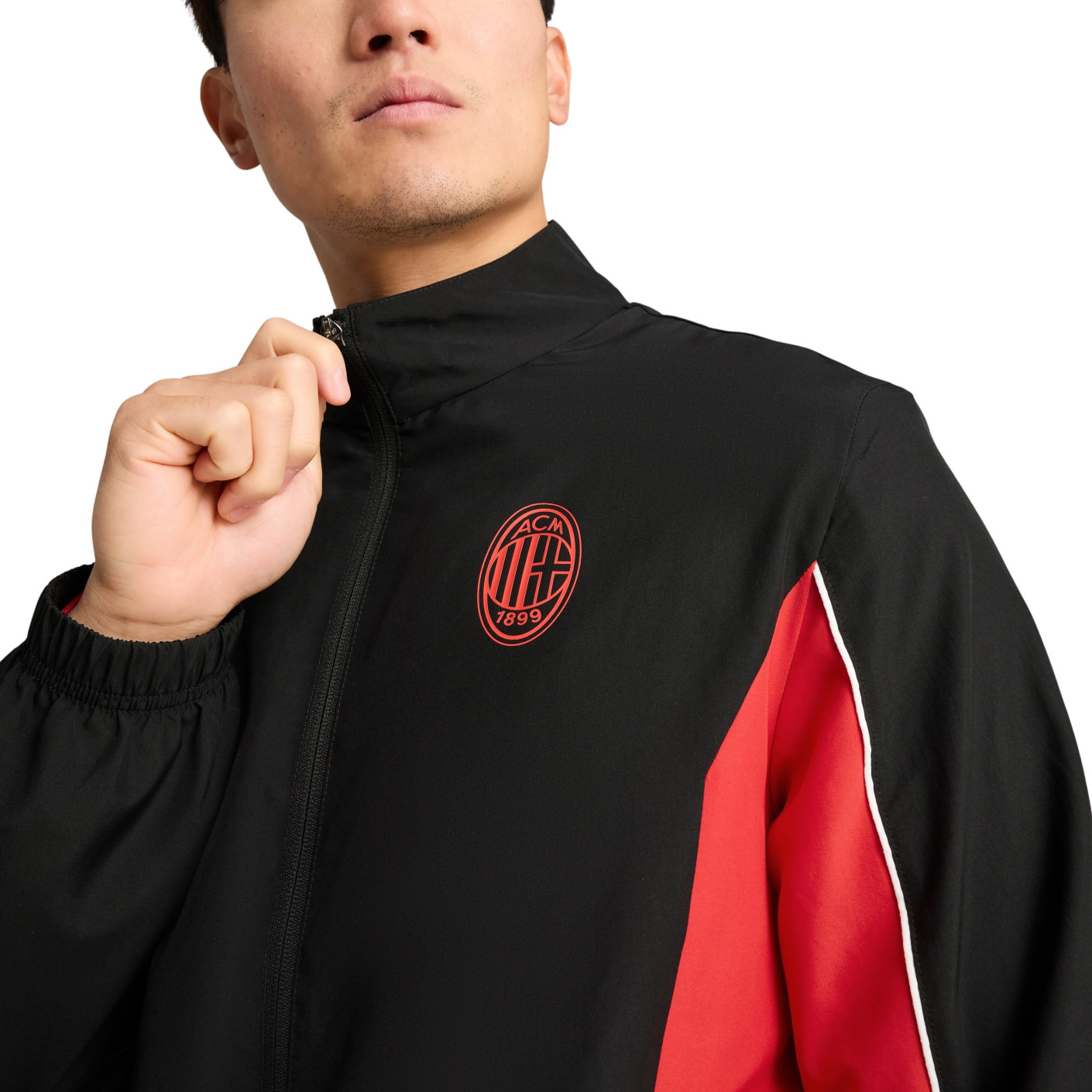 PUMA AC Milan FtblArchive Trainingsjack 2024-2025 Zwart Rood