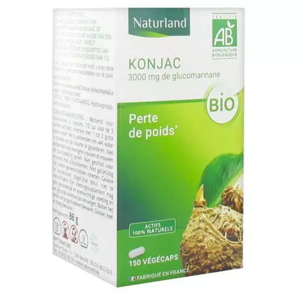 Naturland Orgânico Konjac Perda de Peso 150 Cápsulas Vegetais