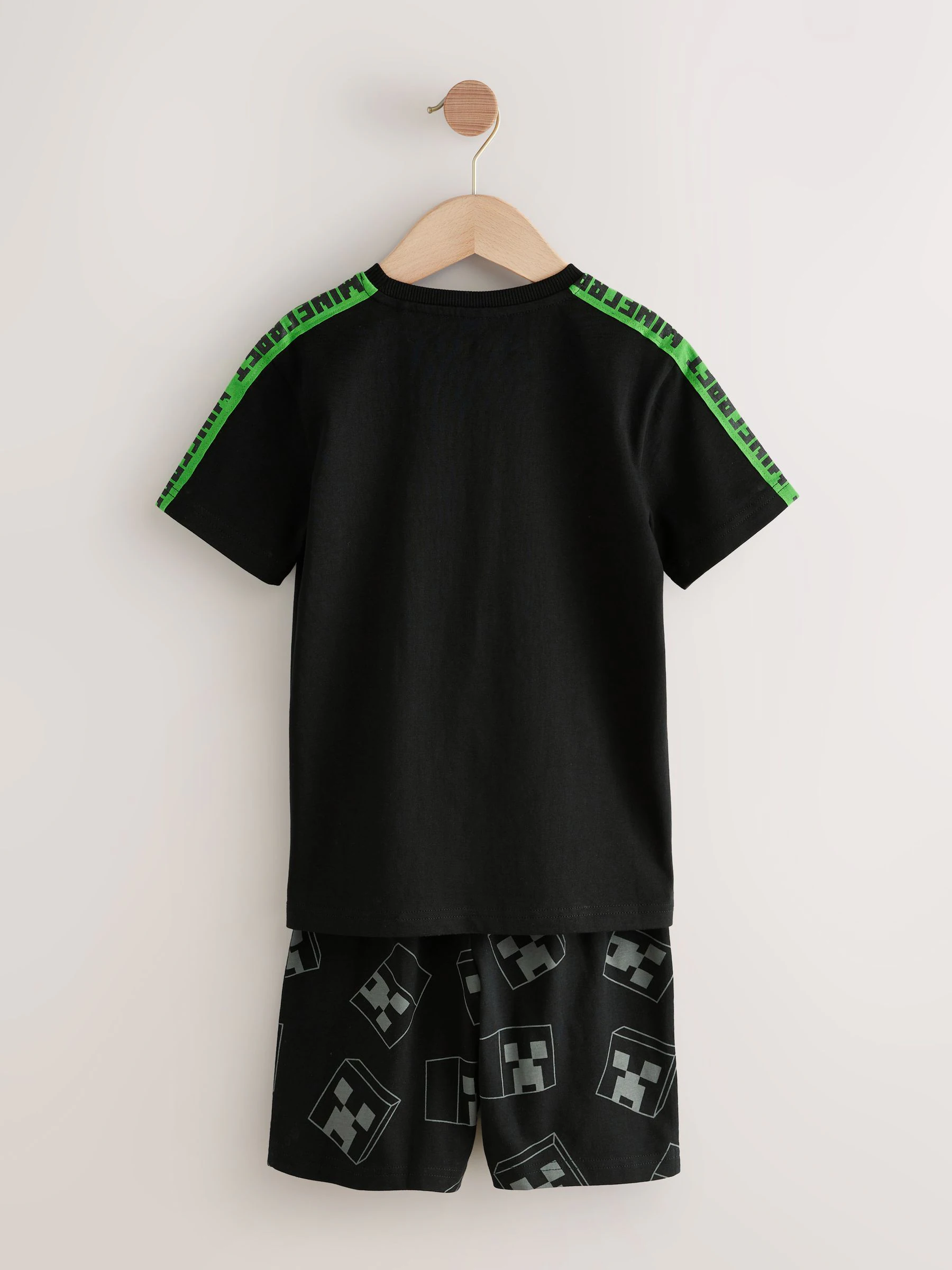 Groen/zwart - Gelicentieerde Minecraft korte pyjama's verpakking van 2 (5-14jr)