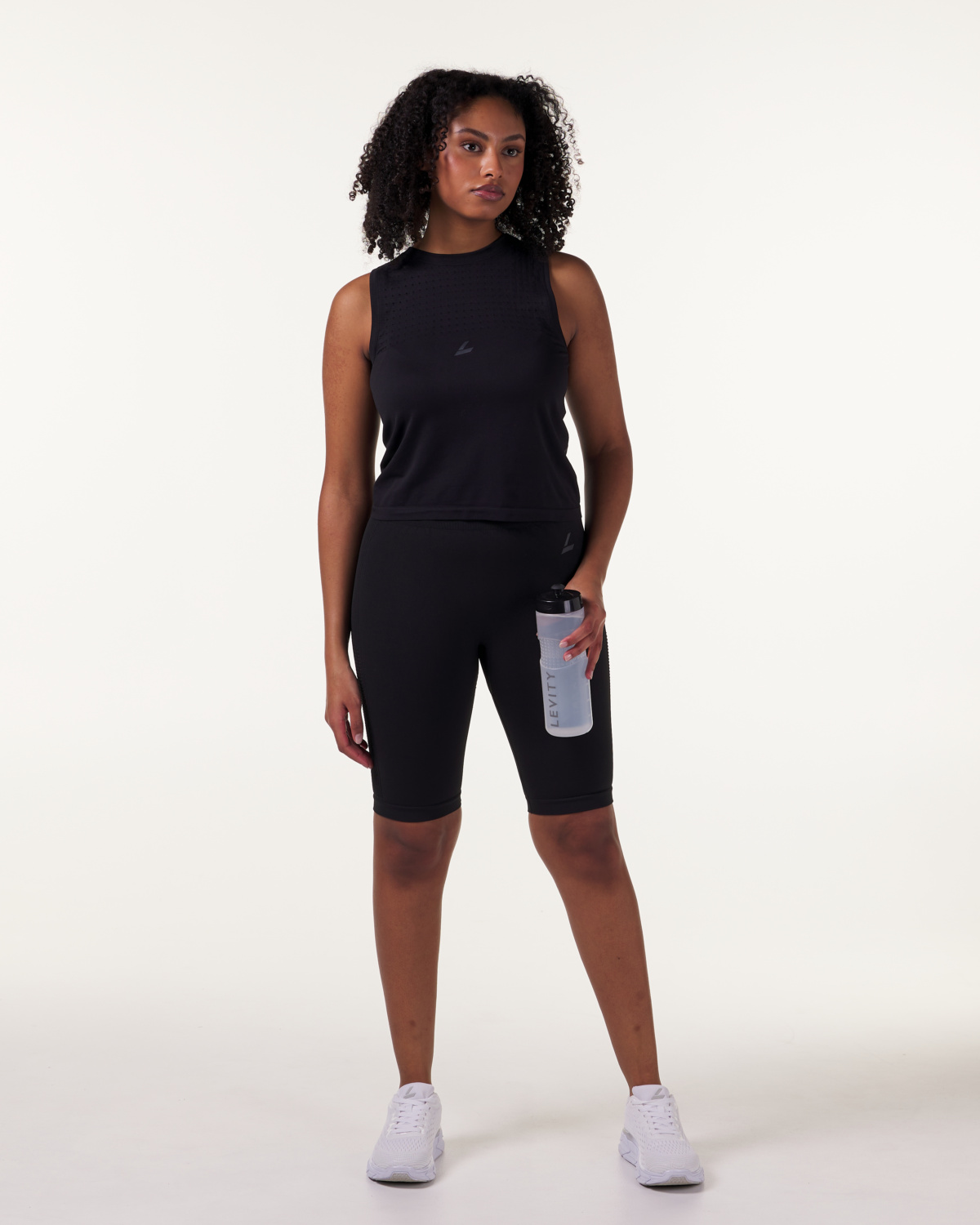 LEVITY Eclipse Mesh Seamless Biker Shorts Black Marl