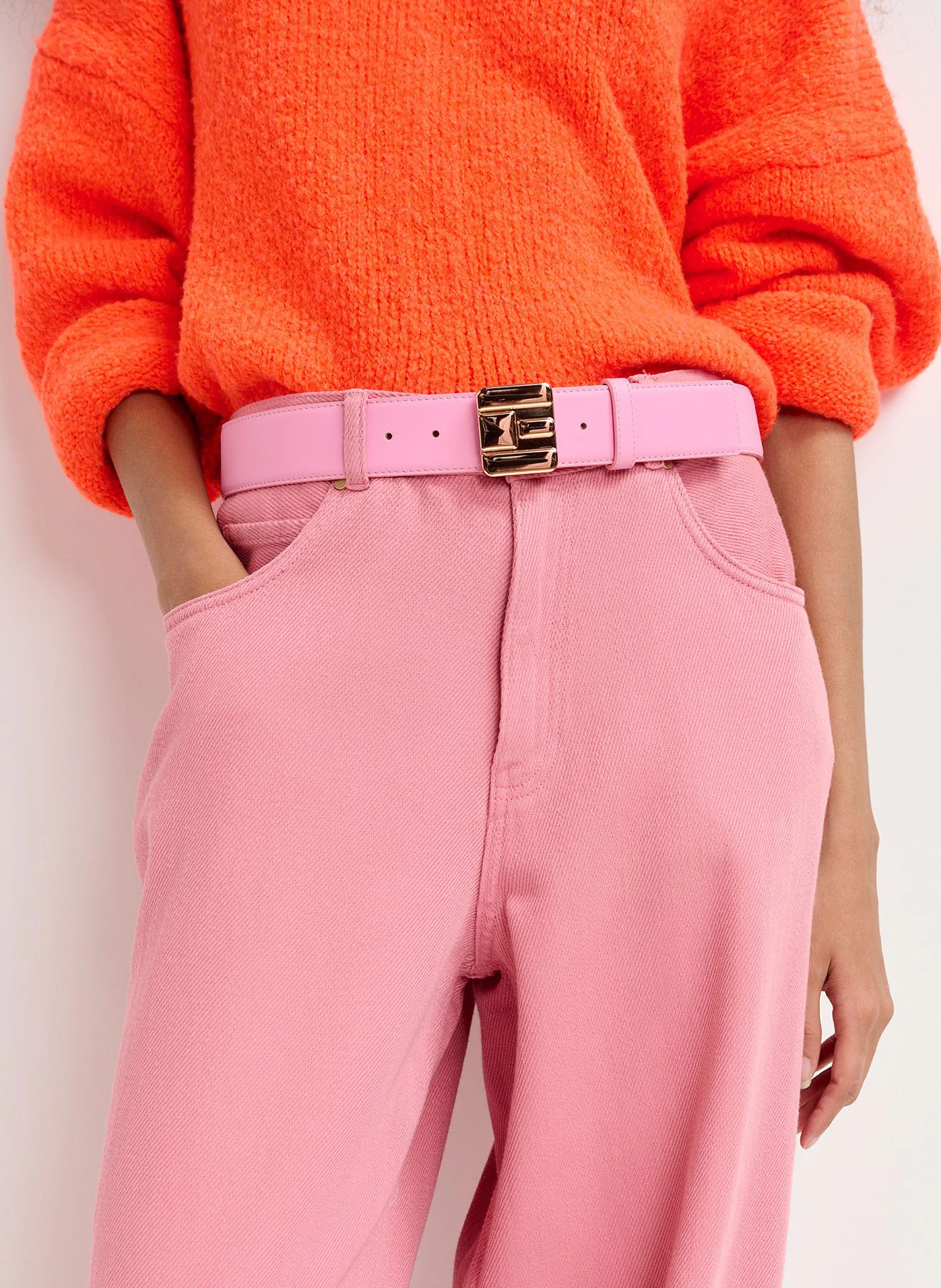 GINORMOUS - Jean large en coton | Rose