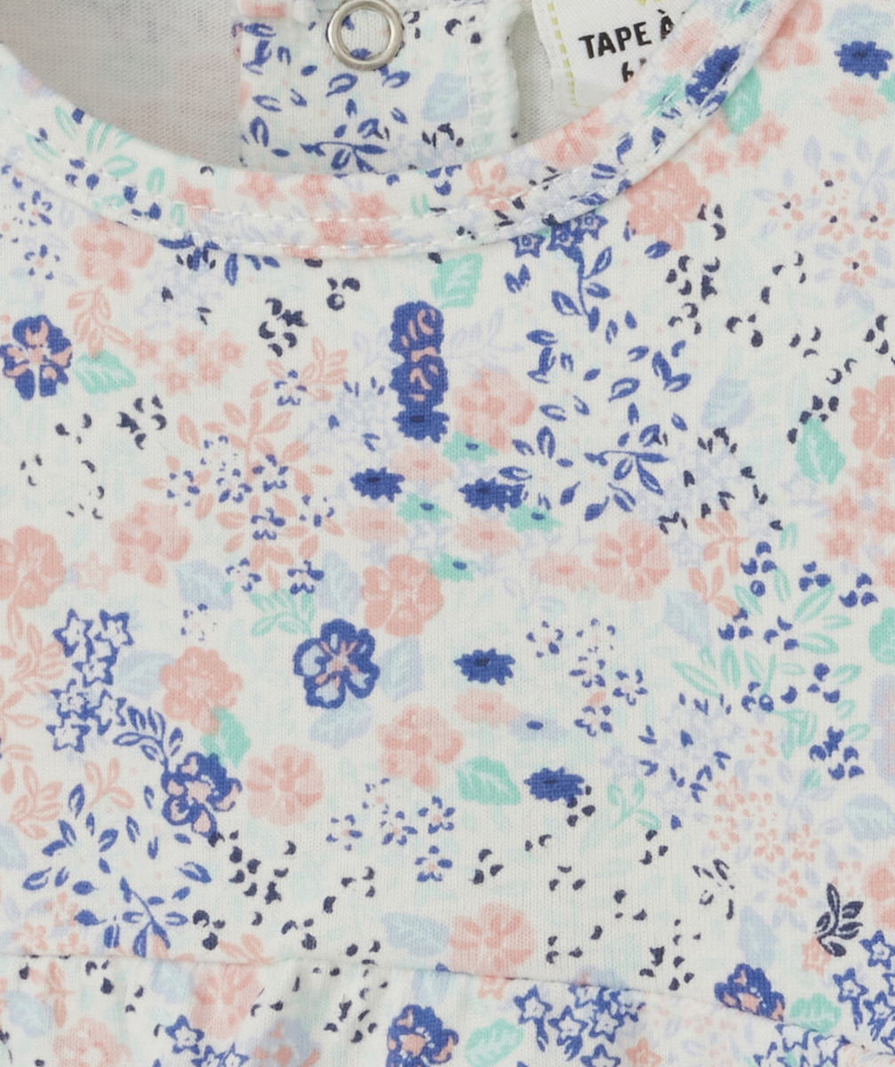 LE DORS BIEN COURT IMPRIMÉ FLEURI EN COTON BIOLOGIQUE