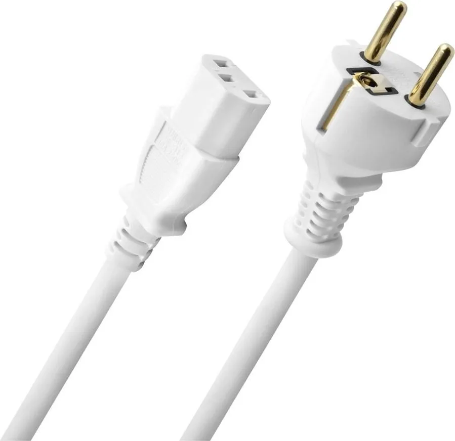 Oehlbach Powercord C13 Blanc (5 m) Câbles d'alimentation secteur
