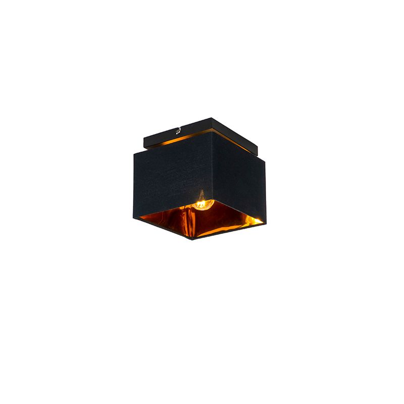 Moderne plafondlamp zwart met goud - VT