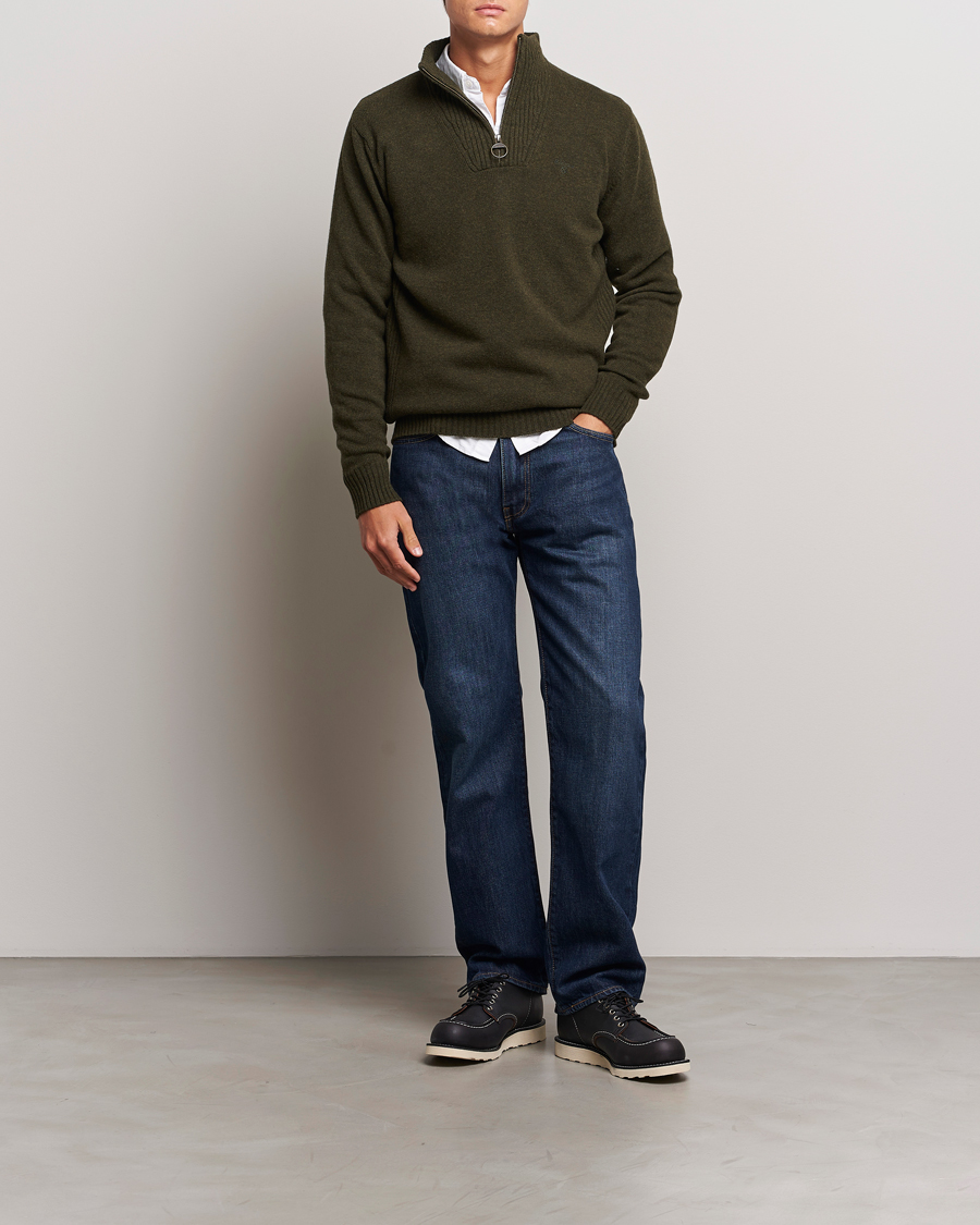 Barbour Lifestyle Essential Lambswool Half Zip Seaweed