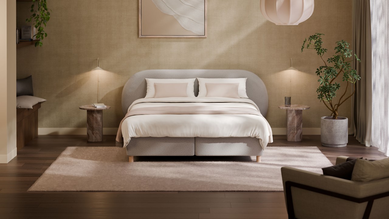 Boxspring Flow met Kårlsson Excellence matras - Wool look off white
