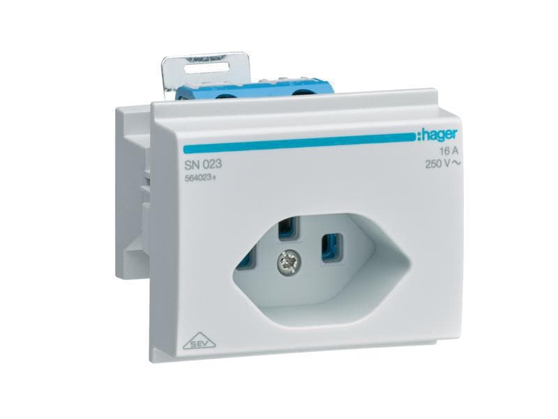 Hager Steckdose DIN Stdo 1xT23 Schweiz DIN-Rail-Steckdose