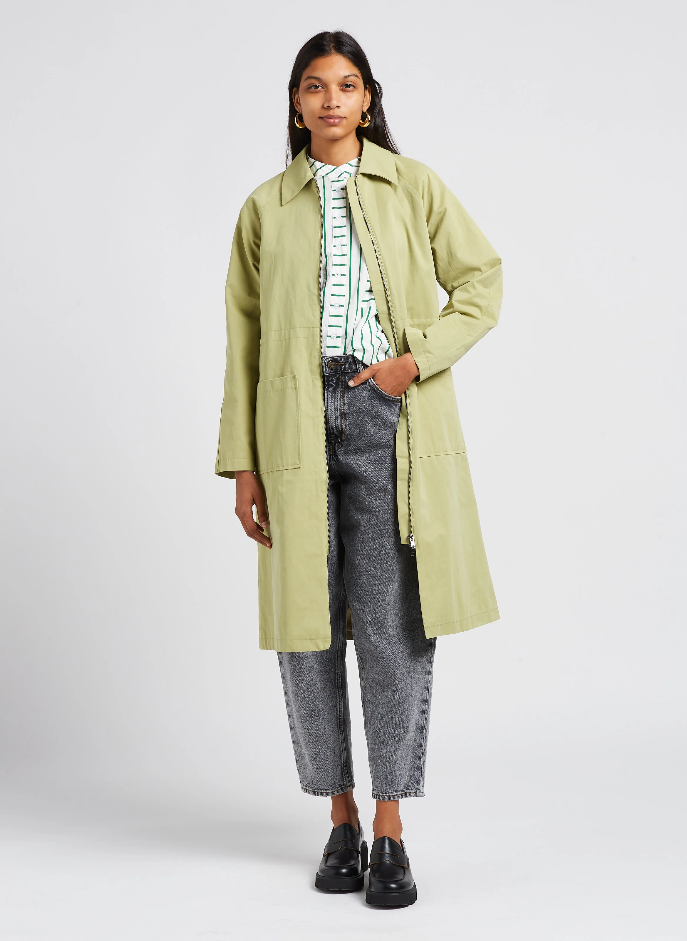 ELVENA - Manteau col classique| Jaune