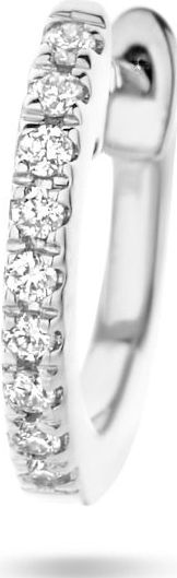 14K witgoud klapoorring diamant 0.03ct h si 9.5 mm per stuk 4106458