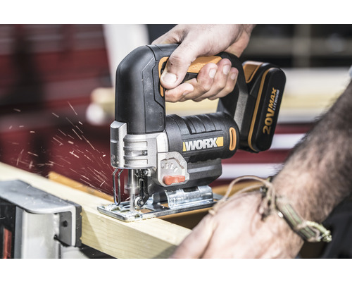 WORX 20V 80mm WX543 accu decoupeerzaag, inclusief koffer, 1 x 2Ah accu en 1 snellader