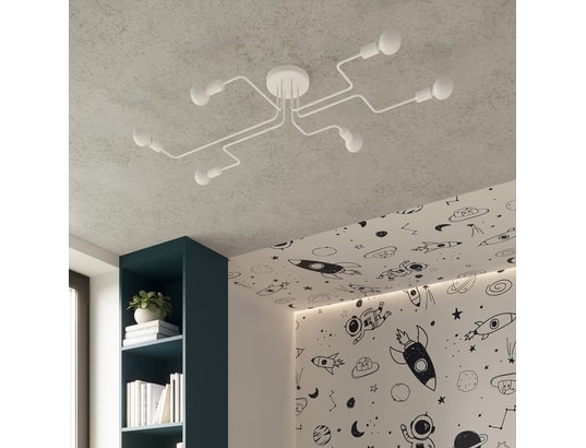 SOLLUX LIGHTING - Lustre vector 8 blanc