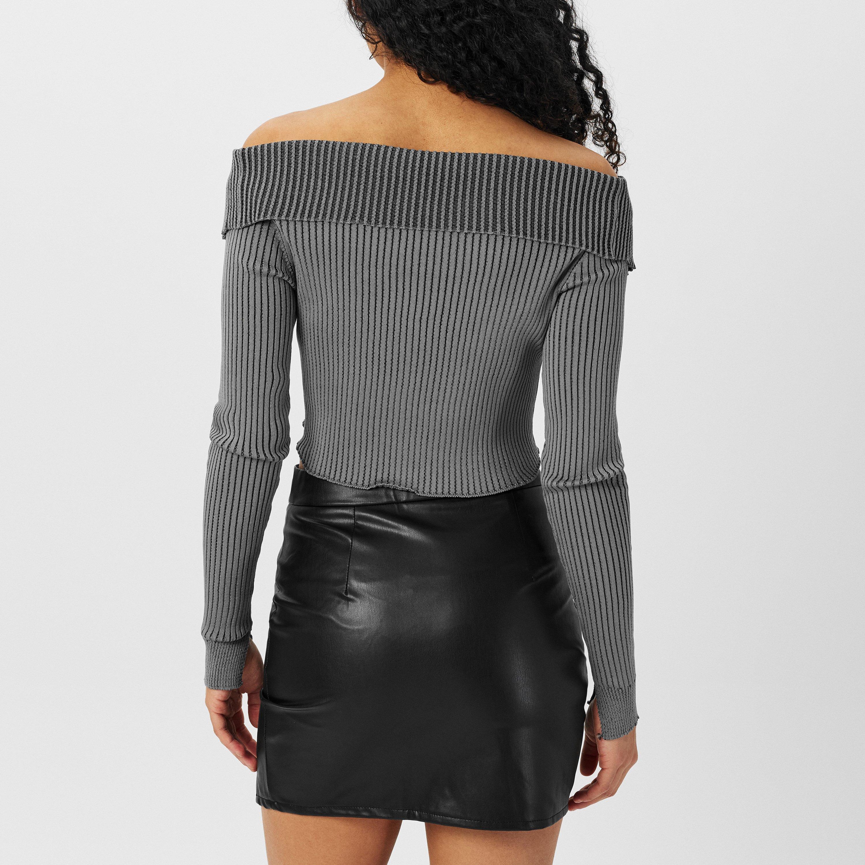 Missy Empire Knit Folded Zip Through Top