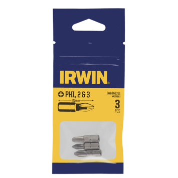 Irwin schroefbit Phillips 25 mm PH1/PH2/PH3 3 stuks