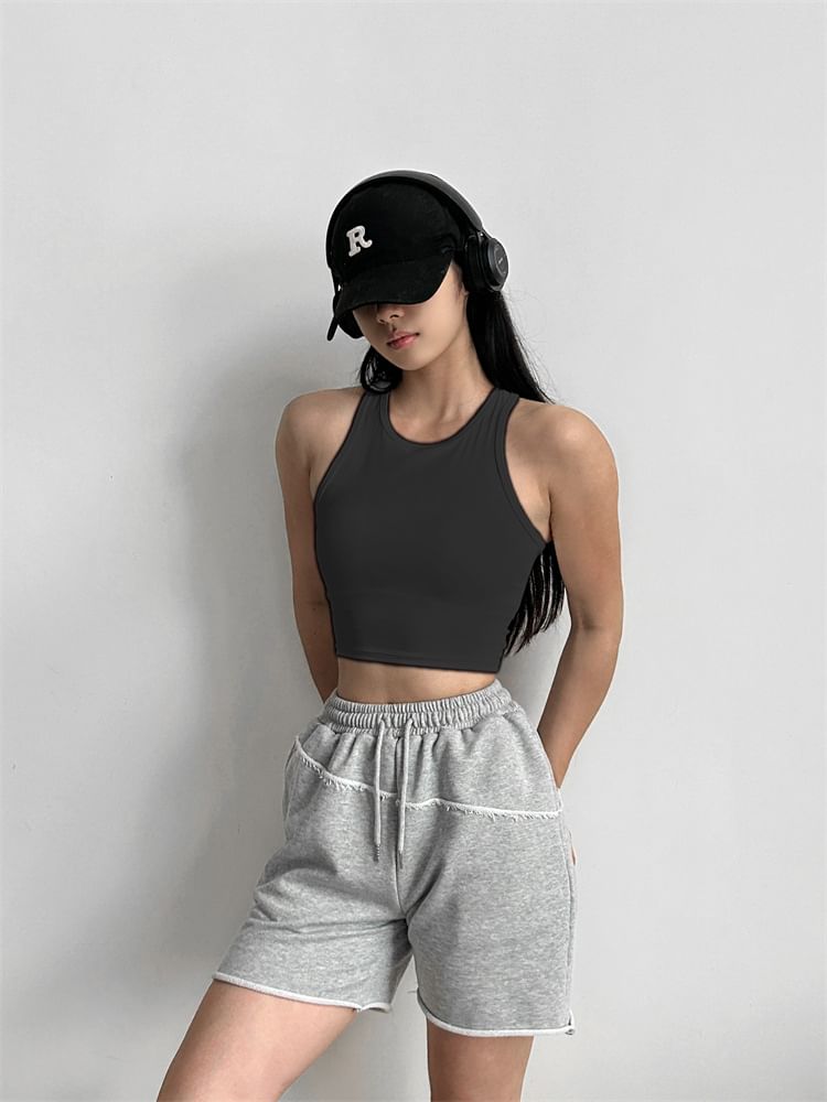 Arigne - Ronde hals racerback effen sportbeha top