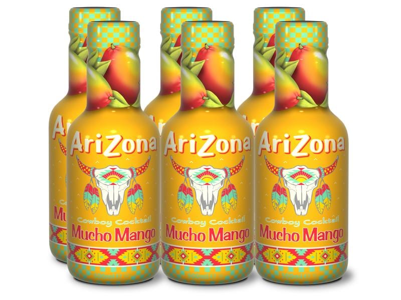 AriZona Cowboy Cocktail Mucho Mango 6 x 0.5 l Erfrischungsgetränk mit Mangogeschmack
