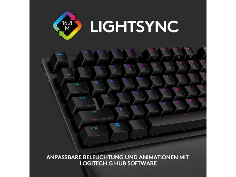 Logitech Gaming-Tastatur G513 GX Brown Carbon Mechanische Gaming-Tastatur mit RGB-Beleuchtung